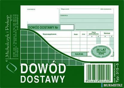 315-5 Dowód dostawy A6 wielokopia MICHALCZYK&PROKOP