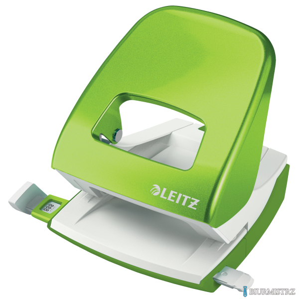 Dziurkacz duży metalowy Leitz WOW, zielony, 10 lat gwarancji, 30 kartek 50081054