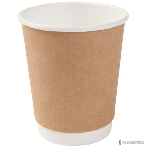 Kubki papierowe dwuwarstwowe biało-brązowe 200/250 ml (25 szt.) VDW-8