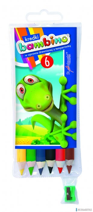 Kredki BAMBINO 6kol.w drewnie 15 cm    0232