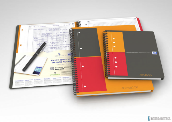 Kołonotatnik A5 80 kartek, kratka / tagi, INTERNATIONAL ACTIVEBOOK, OXFORD, 100102880