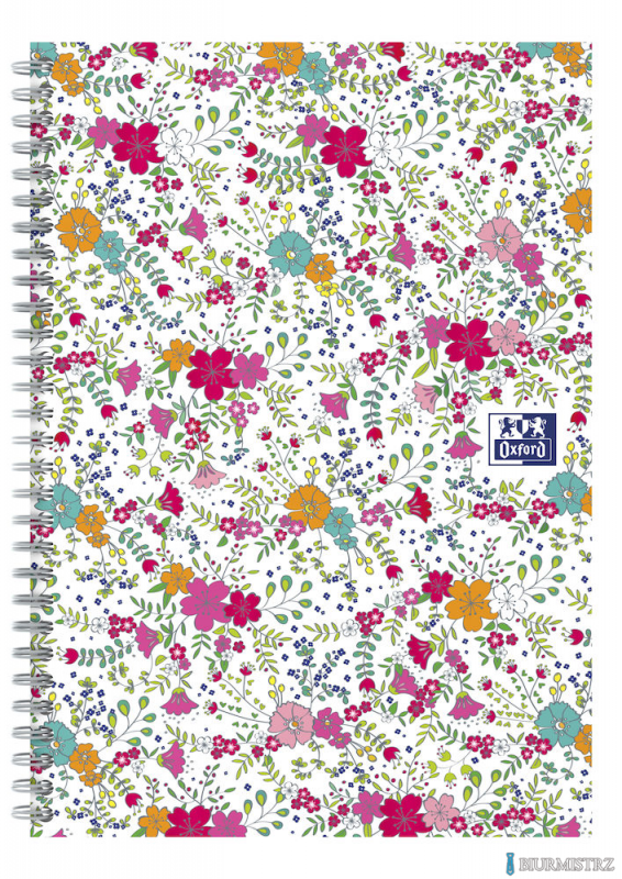 Kołonotatnik B5 60 kartek kratka/tagi Floral Oxford 400094955