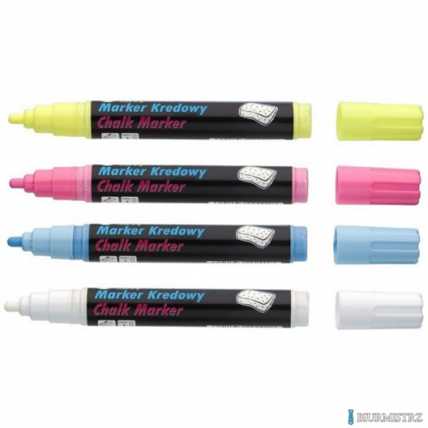 Marker kredowy, końcówka ścięta 8mm, 8g tuszu czarny TO-291 Toma