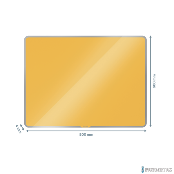 Szklana tablica magnetyczna Leitz Cosy 80x60cm, żółta, 70430019