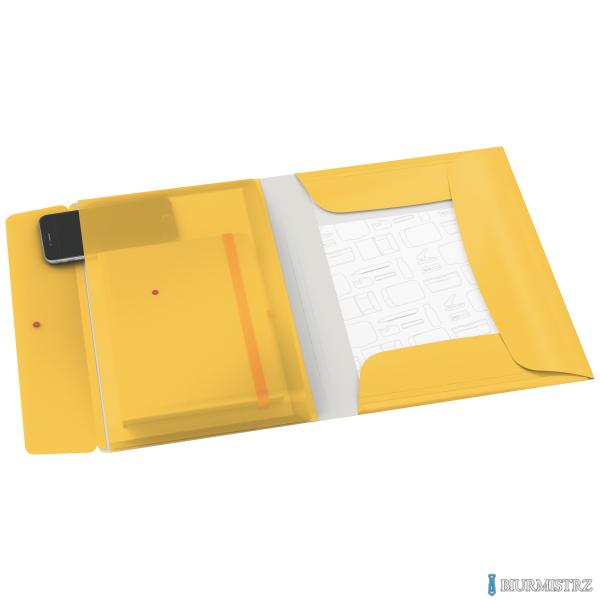 Teczka z gumką i kieszonką Leitz Cosy, PP, żółta 46190019 SALE A4