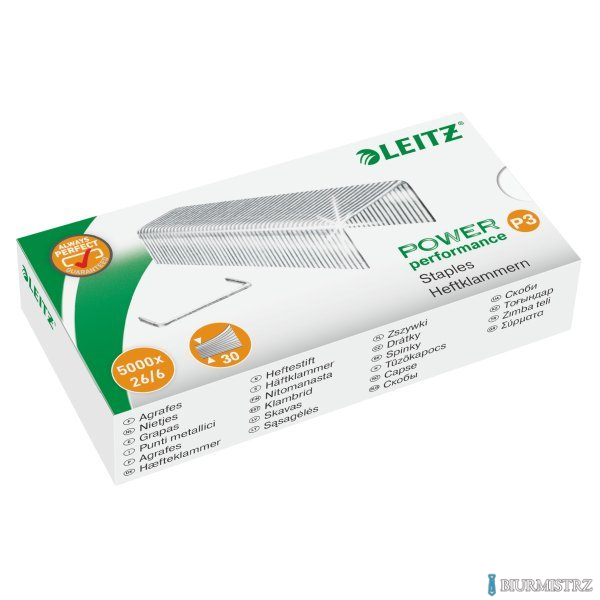 Zszywki Leitz galwanizowane, 26/6 5000 szt. 55721000
