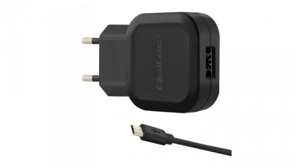 Qoltec Ładowarka sieciowa 12W 5V 2.4A USB + kabel Micro USB