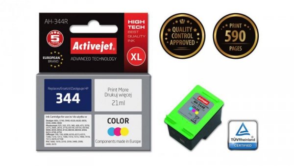 Tusz Activejet AH-344R (zamiennik HP 344 C9363EE Premium 21 ml kolor)