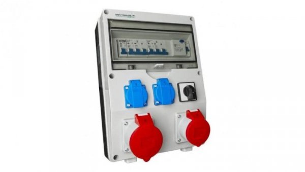 Rozdzielnica budowlana ECO-S/FI 32A/5P 16A/5P 2x230V gniazda Bals Doktorvolt 7938