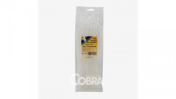Opaska kablowa 530x4.8 biała COBRA 9320 /100szt./