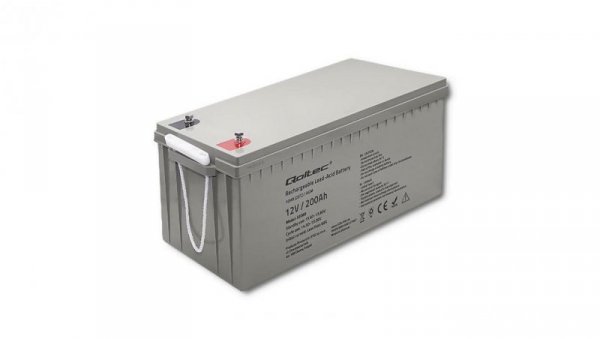 Qoltec Akumulator AGM 12V 200Ah 54.1kg Bezobsługowy Mocny LongLife do UPS, kampera, łodzi, pieca