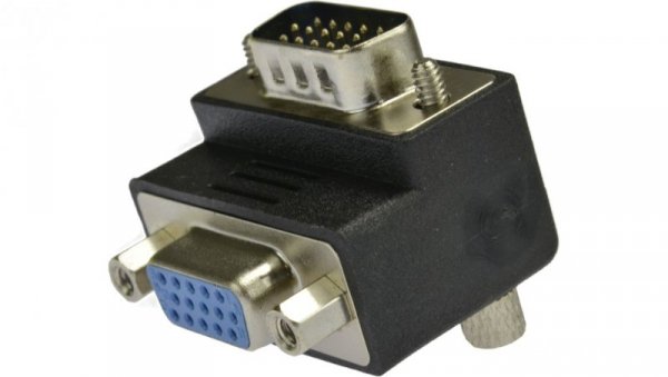 ADAPTER VGA(F) - VGA(M) KĄTOWY CZARNY DELOCK