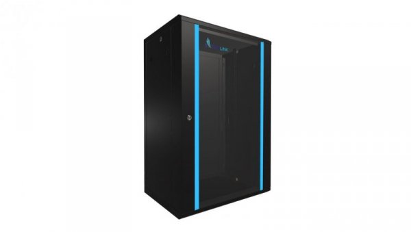 Szafa rack montowana na ścianie Extralink 18U 600x450 Czarna