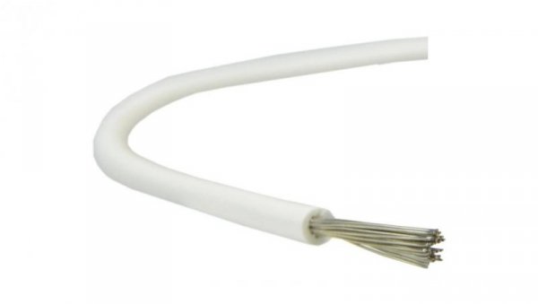 Kabel silikonowy SIF 180C 300/500V 2,5 ciepłoodporny LSOH biały linka BSG /100m/