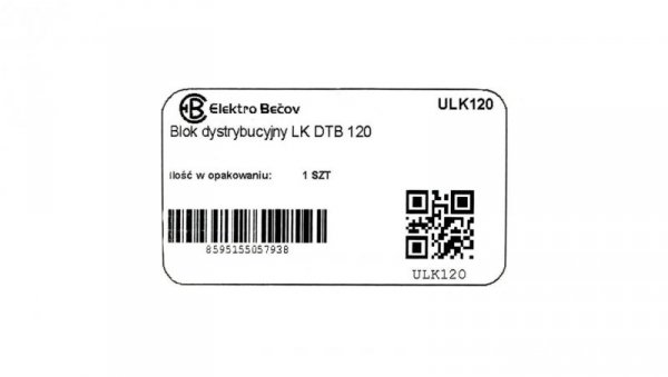 Blok dystrybucyjny LK DTB 120 blok rozdzielczy 12 zacisków Elektro Becov