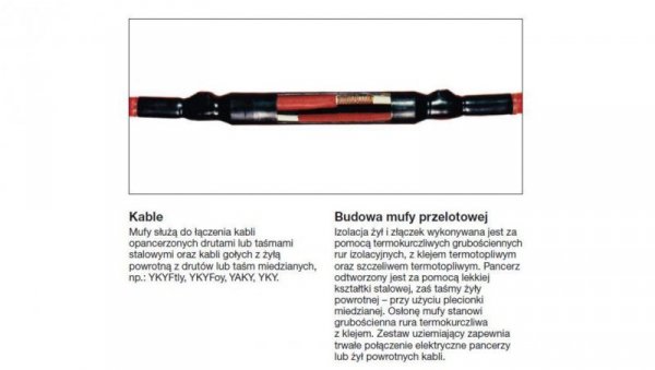 Mufa przelotowa SN ze złączkami śrubowymi POLJ-06/3X150-240 - TE Raychem