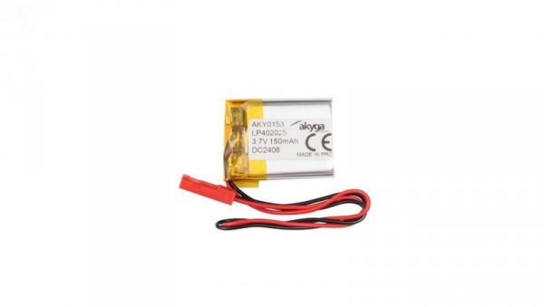 Akumulator litowo-polimerowy Akyga AKY0153 LP402025 Li-Po 3.7V/150mAh PCM złącze JST 2.54 2Pin 150mm