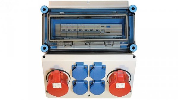 Rozdzielnica gniazdowa 1x16A 1x32A 400V, 4x16A 230V IP65 Mi-GN/Z 400002 HENSEL