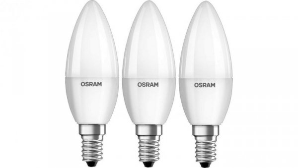 3PAK Żarówka LED E14 B35 7W = 60W 806lm 2700K Ciepła 200 OSRAM VALUE