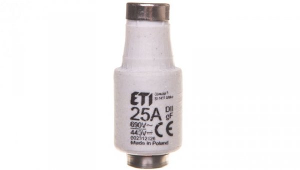 Wkładka bezpiecznikowa 25A DII gF / BiWts 690V AC/440V DC E27 002312126 /5szt./