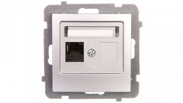 AS Gniazdo komputerowe pojedyncze RJ45 kat.5e MMC srebro GPK-1G/K/m/18