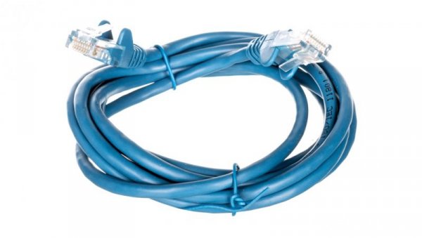 Kabel krosowy patchcord U/UTP kat.5e CCA niebieski 2m 68355