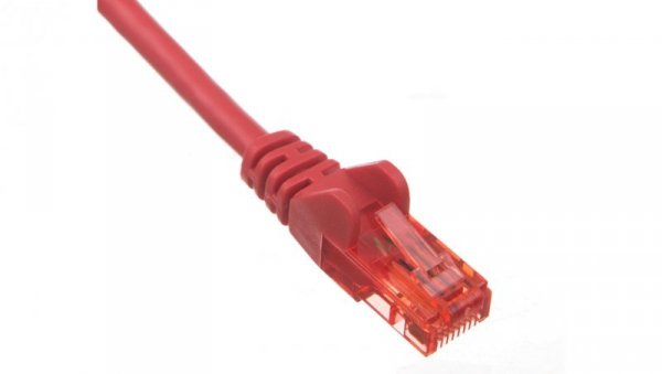 Kabel krosowy patchcord U/UTP kat.6 CCA czerwony 0,25m 95254