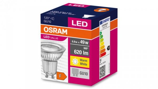 Żarówka LED GU10 VALUE PAR16 80 120st 6,9W/830 230V 4058075096707