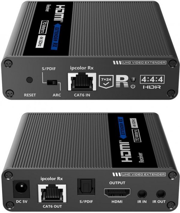 Odbiornik konwertera HDMI na LAN &quot;KASKADA&quot; 4K Spacetronik IP SPH-676C RX