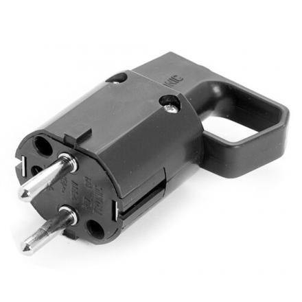 Wtyczka 325-05 z uchem, z uziemieniem &quot;uni-schuko&quot; 16A 250V IP20 CZARNA VIPLAST 325-05