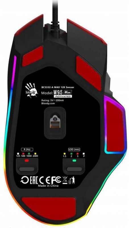 Mysz przewodowa A4tech Bloody W95 Max USB Sports Red