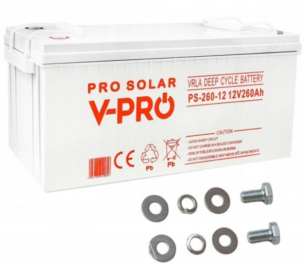AKUMULATOR VOLT POLSKA DEEP CYCLE VPRO SOLAR 12V 260AH VRLA BEZOBSŁUGOWY