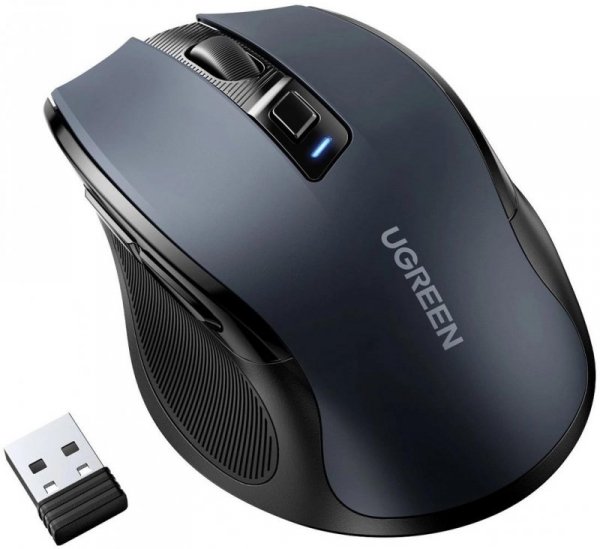 Mysz optyczna Ugreen MU006 bezprzewodowa USB 2.4GHz / Bluetooth 5.0 4000 DPI - czarna