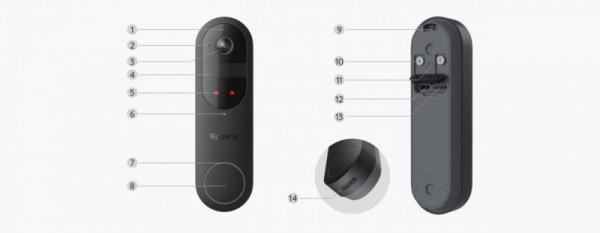 Inteligentny dzwonek Reolink D340B z baterią Wi-Fi 2K
