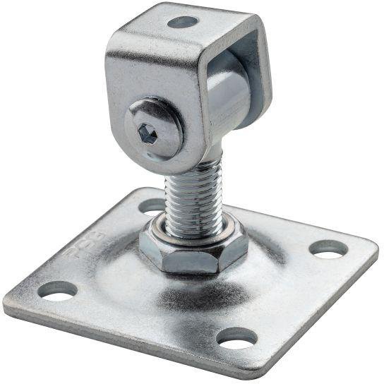 Zawias PSG 61.018.01 z szyldem 80x80x3mm - gwint M16 (regulowany, ucho ocynkowane)