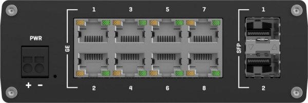 Teltonika TSW210 switch przemysłowy 8xGE 2xSFP PoE+ (TSW210000040) DIN