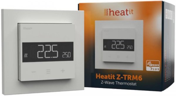 Termostat Heatit Z-TRM6 White RAL 9003 Z-Wave Thermostat 3600W 16A 868,4 Mhz