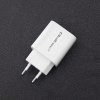 Qoltec Ładowarka sieciowa | 18W | 5-12V | 1.5-3A | USB typ C PD |  USB QC 3.0 | Biała
