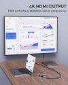 AUKEY CB-C91 aluminiowy HUB USB-C | 8w1 | RJ45 Ethernet 10/100/1000Mbps | 3xUSB 3.1 | HDMI 4k@30Hz | SD i micro SD | USB-C Power