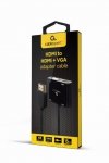 Gembird Adapter HDMI męski do HDMI żeński + VGA żeński z audio i dodatkowym portem zasilania