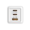 Savio Ładowarka sieciowa 65W GaN LA-07 z kablem USB-A-USB typ C 1m, biała