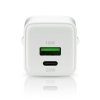 everActive Ładowarka sieciowa GaN 1X USB, 1X USB-C 20W QC3.0 Biała