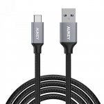 AUKEY CB-CD3 nylonowy kabel Quick Charge USB C-USB 3.0 | 2m | 5 Gbps | 3A | 60W PD | 20V