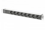 Digitus Listwa zasilająca PDU 19 Rack, 8x gniazdo schuko, 2.0m, 1x wtyk C14, 10A Aluminiowa