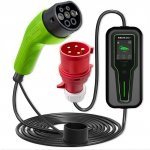 Qoltec Mobilna ładowarka do samochodu elektrycznego EV z regulacją 2w1  Typ2 | 7kW | CEE 3 PIN | 230V | LCD | Przenośna | Wallbo