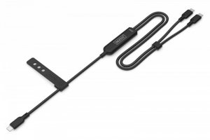 Digitus Kabel zasilający 2w1 USB-C - 2x USB-C, USB 2.0 140W PD 3.1, nylonowy, 1,8m czarny