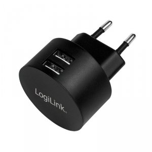LogiLink Ładowarka sieciowa  2x USB-A, 10.5W, czarna