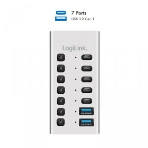 LogiLink Hub 7xUSB-A/C z przełącznikiem on/off