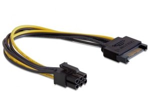 Delock Kabel SATA Power(M) -> PCI Express 6Pin 21cm