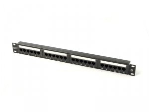 Digitus Patch panel 19 24 porty, kat.5e, U/UTP, 1U, czarny (kompletny)